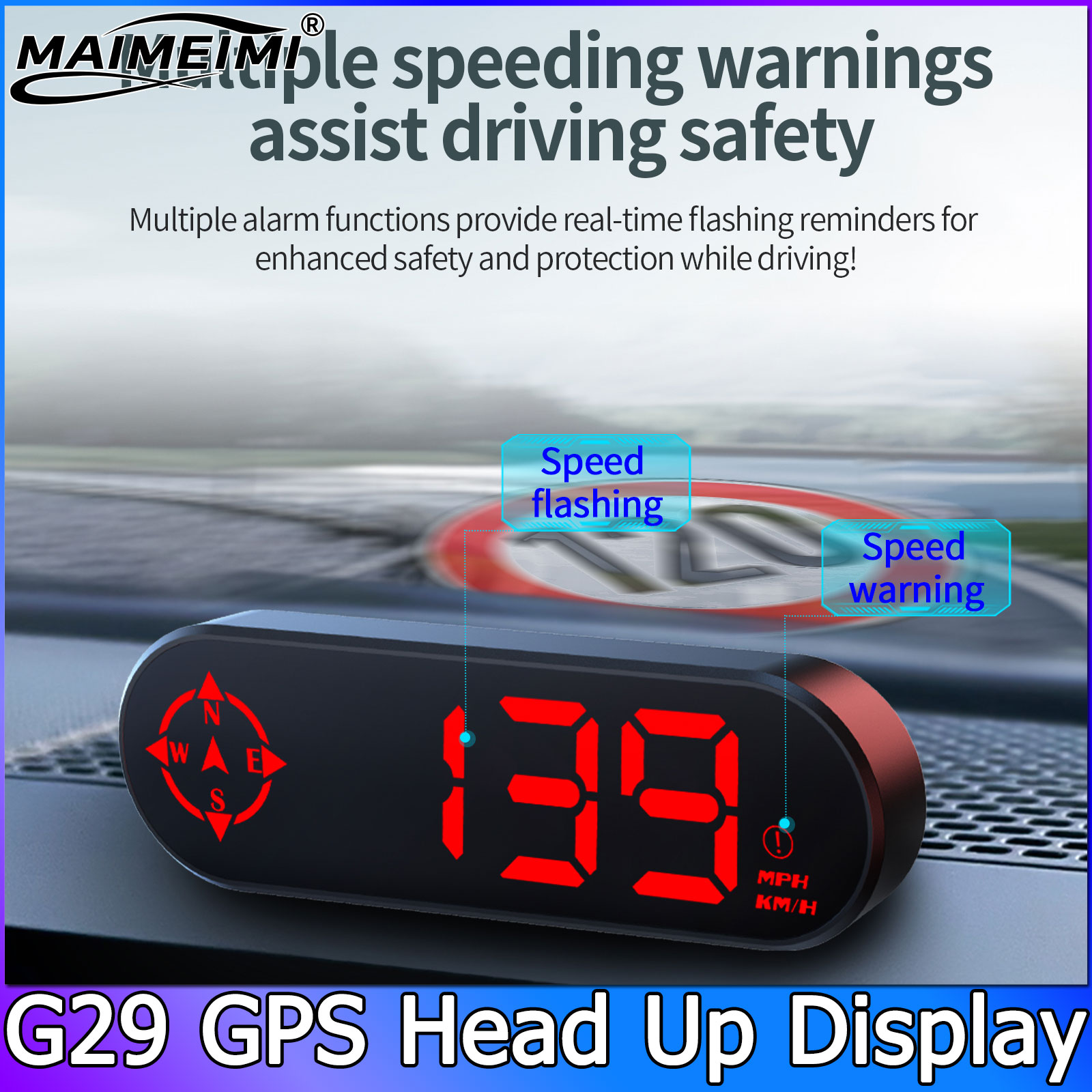 G29 車用ヘッドアップディスプレイ GPS HUD デジタ - Pc Security Lock のレビューと価格