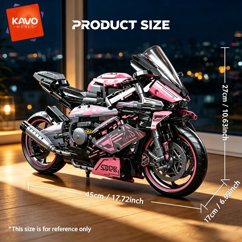 KAVOWORLD 1:5大型バイク組み立てブロックモデルキ - Office Tech Certification のレビューと価格
